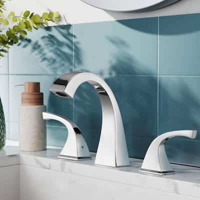 BATHLET Artistic Arc Widespread Bathroom Faucet With Drain