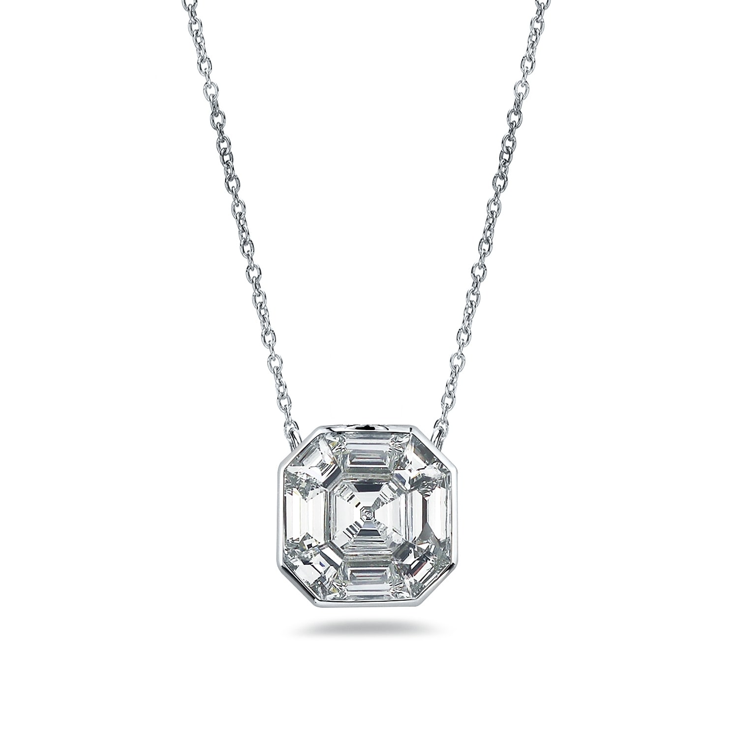 asscher cut diamond pendant