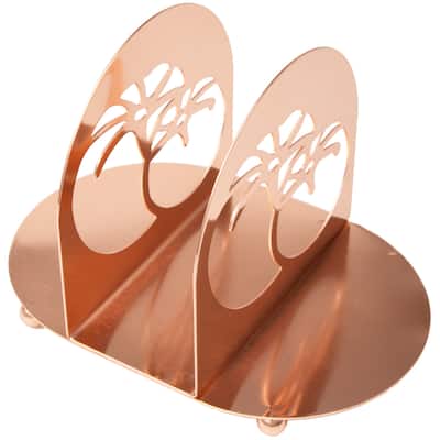 Creative Home Copper Plated Metal Napkin Condiment Holder with Tomato Motif