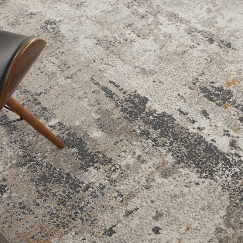 Javi Power Loomed Abstract Modern Area Rug By HomeRoots - 118' X '94' X '0.38