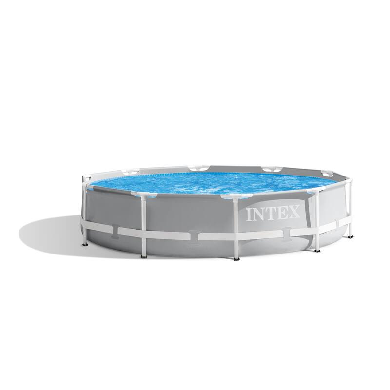 Intex 10'x30" Prism Metal Frame Round Outdoor Above Ground Swimming Pool,No Pump - 10' x 30"