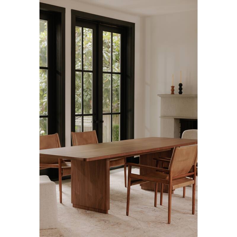 NADAAL STUDIOS Odette Small Dining Table for 6, Rectangular Oak Veneer Top, Scandinavian Style, Brown
