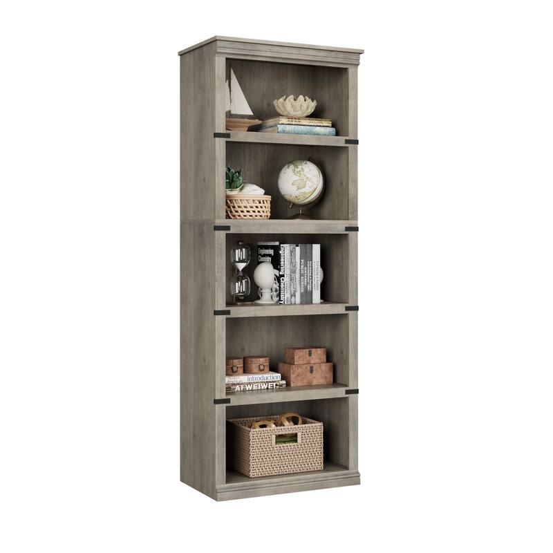 5 Tier Bookcase Modern Farmhouse Book Shelf