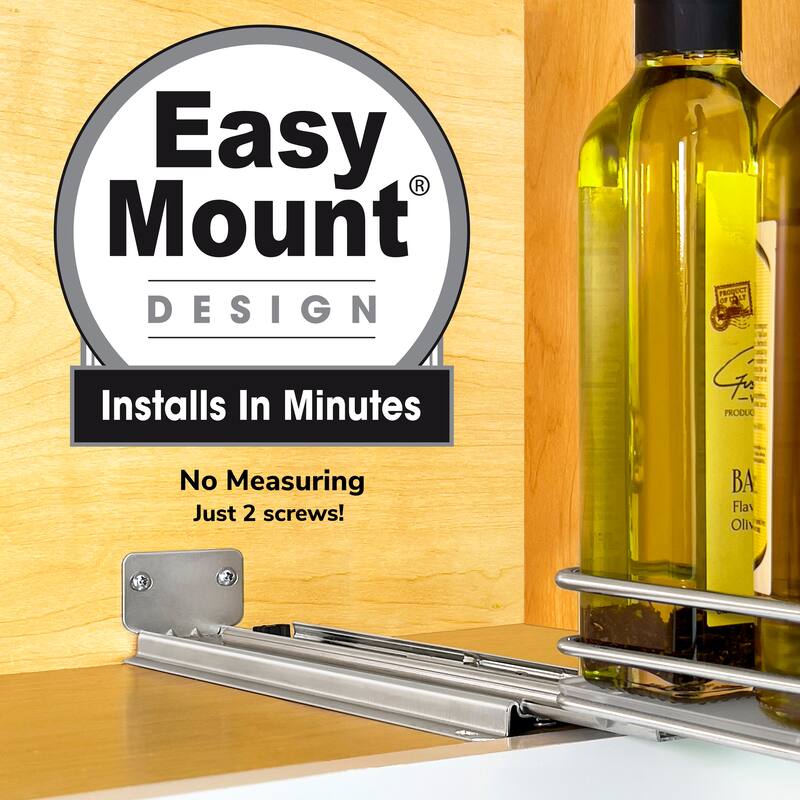 LYNK PROFESSIONAL® Pull Out Spice Rack Organizer for Cabinet - 4-1/4 inch Wide - Lifetime Limited Warranty - Chrome