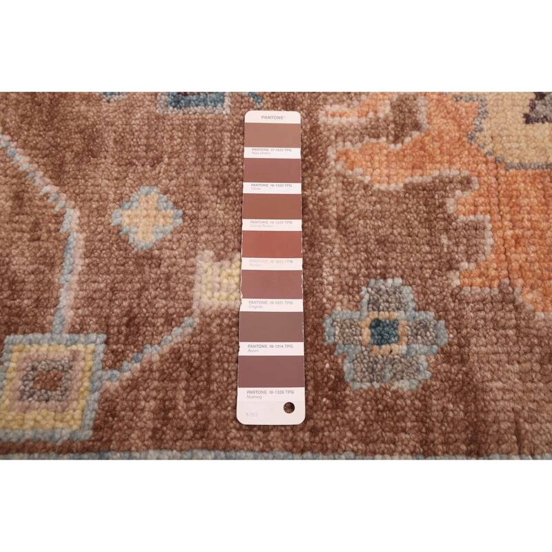 ECARPETGALLERY Hand-knotted Modern Oushak Brown Wool Rug - 9'0 x 12'0