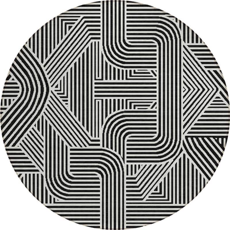 HomeRoots Abstract Transitional Rectangle Outdoor Rug
