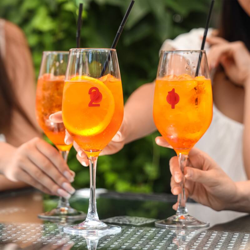 14Pcs Wine Glass Charm Silicone Wine Glass Markers Number 0-9/Symbols - 5 CM