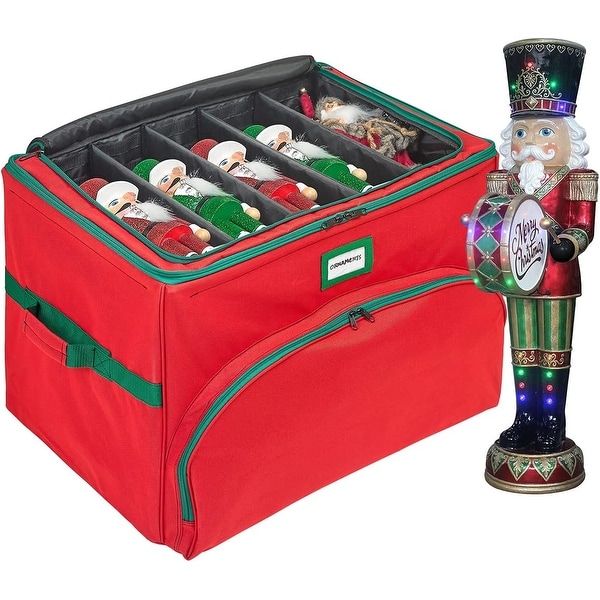 HEARTH & HARBOR Blue Extra-large Christmas Wrapping Paper Storage Box with  Wheels HHHS09 - The Home Depot