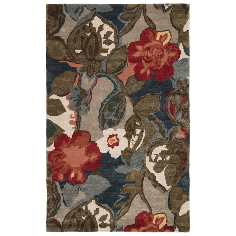 Petal Pusher Handmade Floral Area Rug