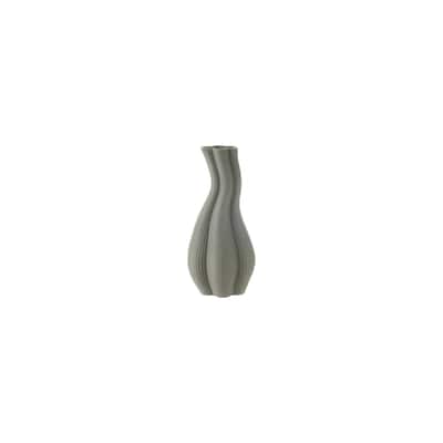 Ceramic Standing Bud Vase - 11" - Gray