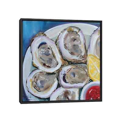 iCanvas "Oysters On The Half Shell" by Kristine Kainer Framed Canvas Print