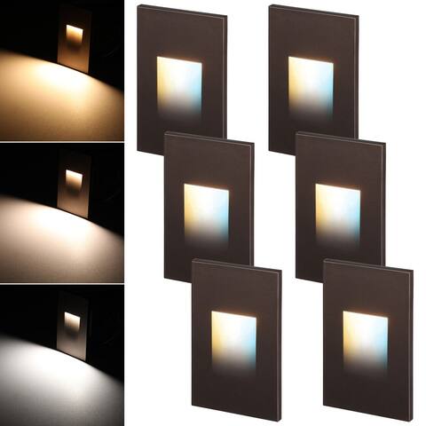 3CCT LED Step Lights, Stair Lights Indoor Outdoor, Oil Rubbed Bronze - 6PACK