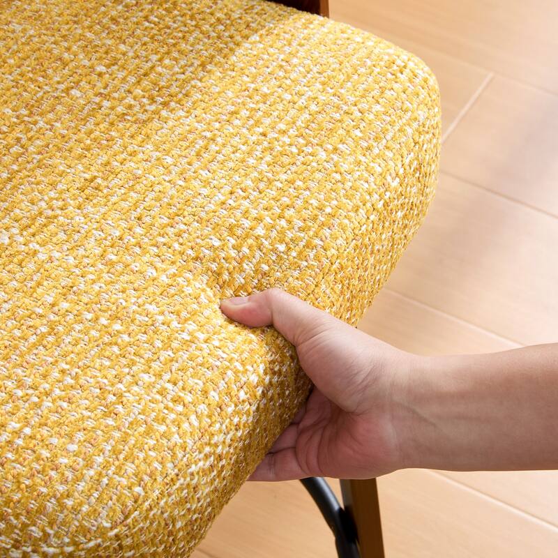 Mid-Century Upholstered Swivel Bar Stool/ Counter Stools with Curved Back - 37.5"H x 20.9"W x 19.9"D