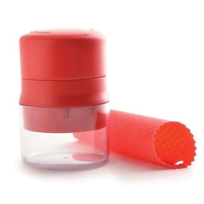 Norpro Twist N' Mince Garlic Clove Peeler and Mincer Set - Red