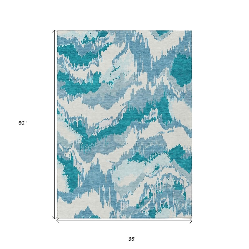 HomeRoots Abstract Transitional Rectangle Outdoor Rug