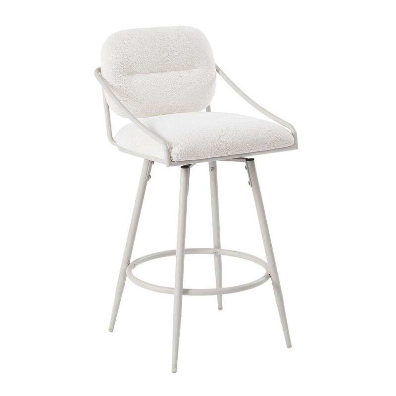 Art Leon Mid-century Modern Fabric Swivel Barstool
