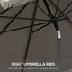 preview thumbnail 23 of 39, Outsunny 9ft Patio Umbrella with Push Button Tilt and Crank, Ruffled Outdoor Market Table Umbrella with Tassles and 8 Ribs