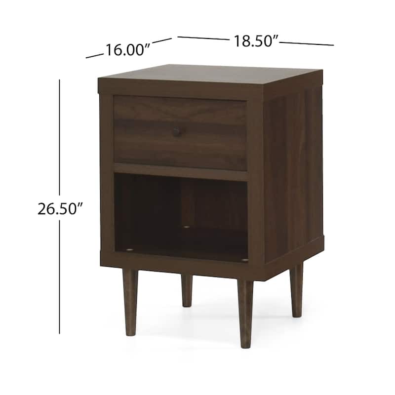 18.5'' Walnut Faux Wood Nightstand