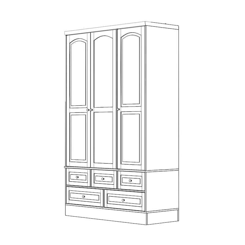 Modular Majesty Double Wardrobe Mirror-Front Storage Closet Armoires