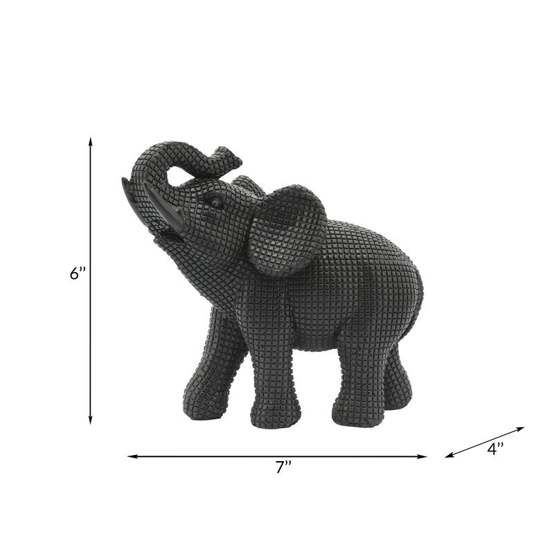 Sagebrook Home Boho 7" Polyresin Elephant Sculpture Decorative Figurine - 7" x 4" x 7"