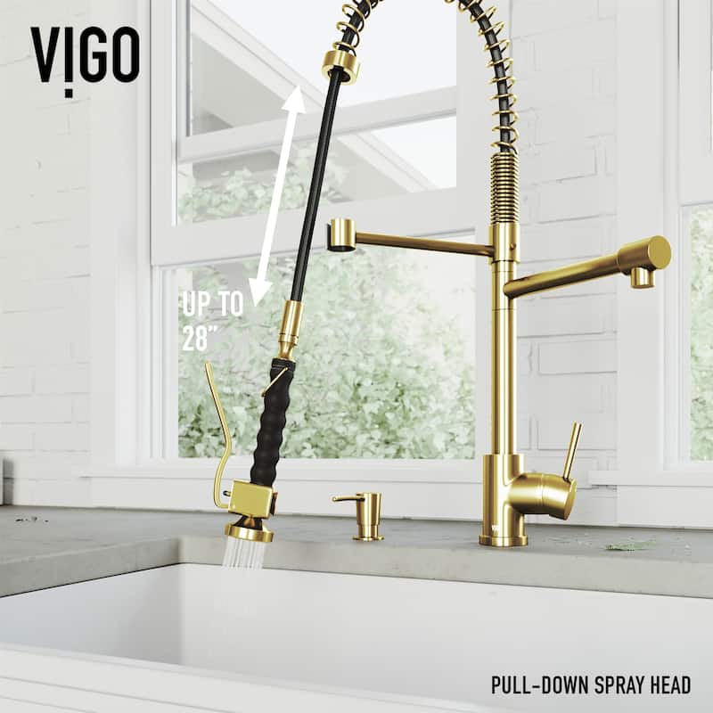 VIGO Zurich 27" H Single Handle Pull-Down Sprayer Kitchen Faucet