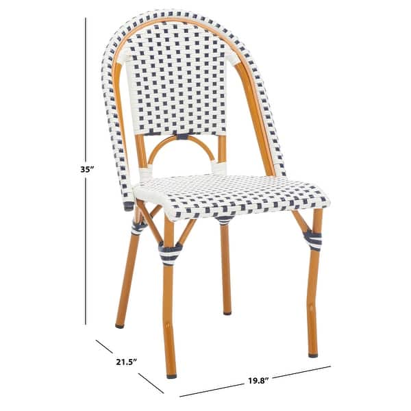 dimension image slide 6 of 8, SAFAVIEH California Outdoor Side Chair Set of 2 (Fully Assembled) - 20 in. W x 22 in. D x 35 in. H