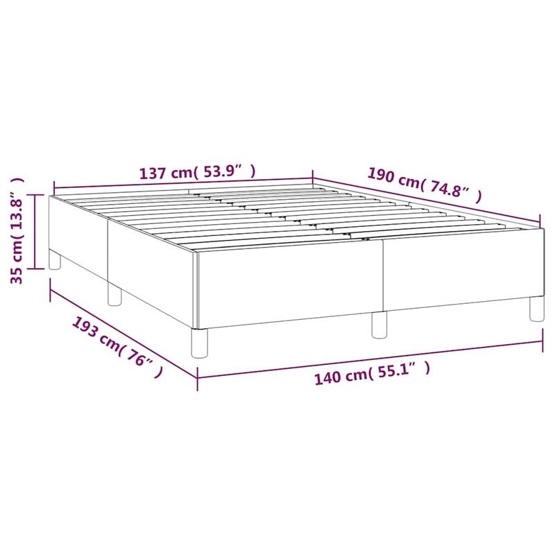vidaXL Bed Frame, Faux Leather, No Mattress