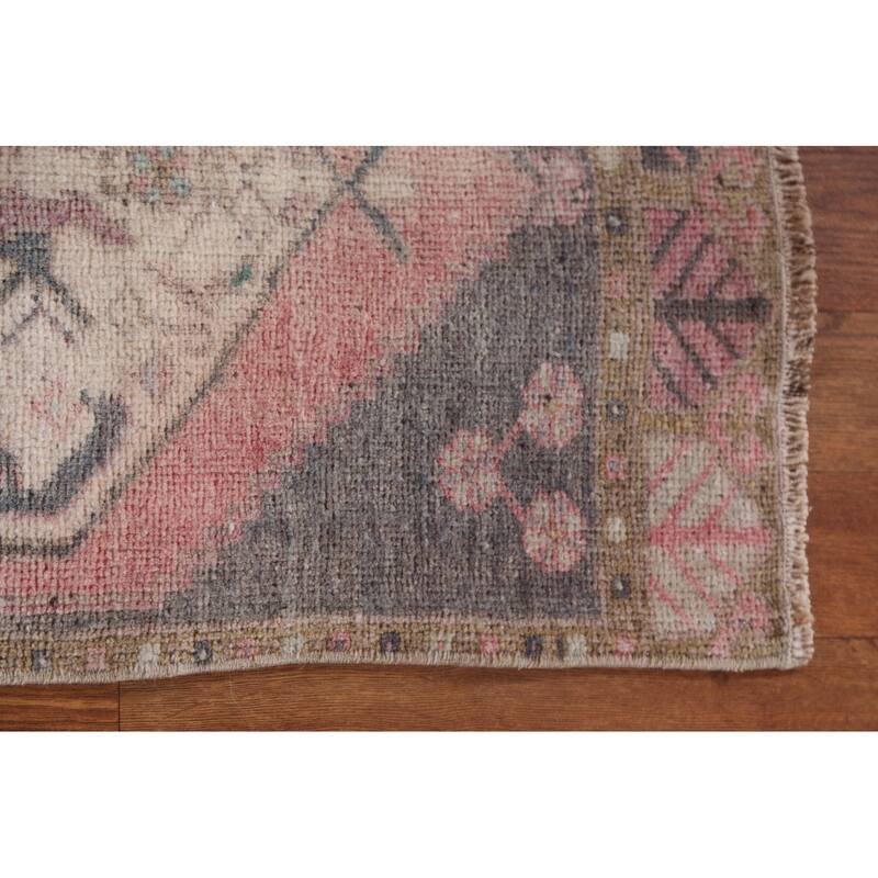 Antique Look Anatolian Turkish Rug Hand-knotted Oriental Wool Carpet - 1'7" x 3'3"