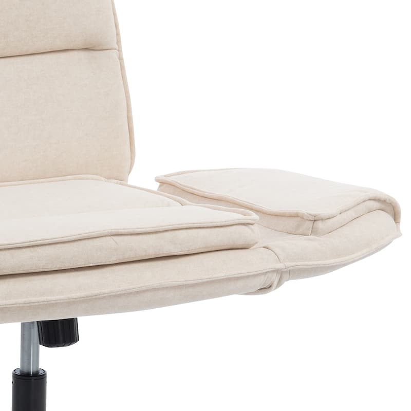 Criss Cross Chair with 5-Gear Adjustable Armrests & Wheels, Ergonomic Thickened Backrest Swivel Desk Chair for Home Office