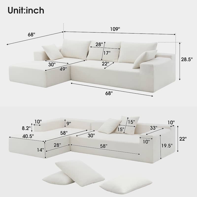 Modular Sectional Living Room Sofa Set