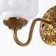 preview thumbnail 23 of 23, 1-Light Vintage Aged Antique Brass Finish Lantern Shaped Wall Light with Milk/Green Glass for Bedroom, Hallways