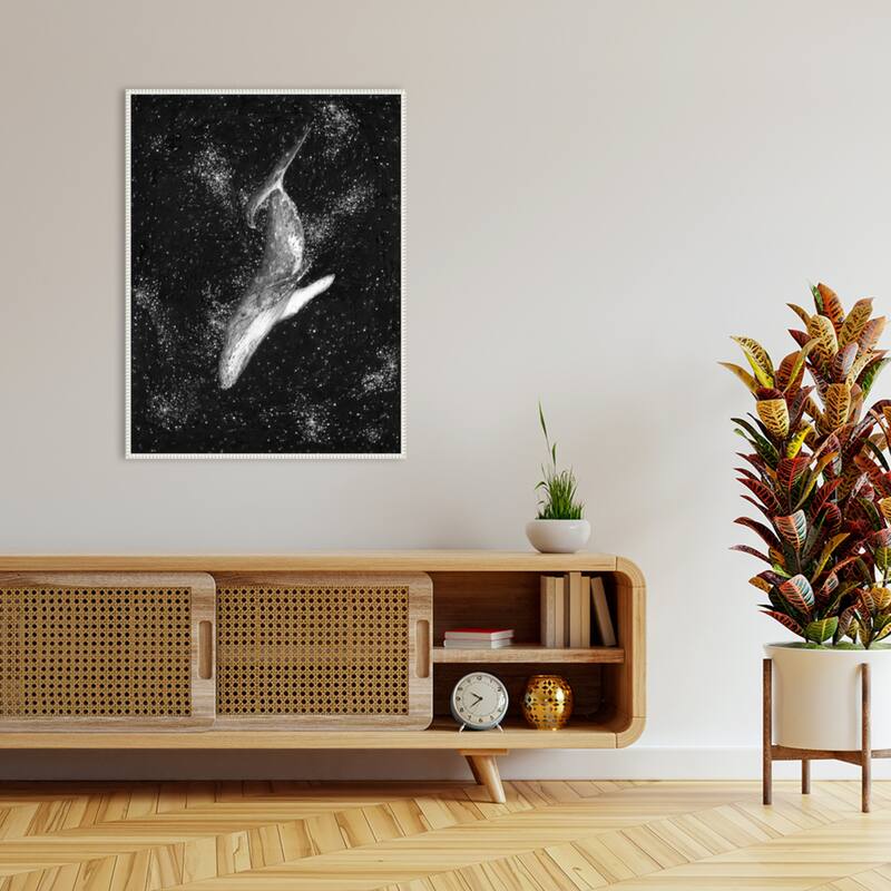 Magic Ocean Whale Large by Ec Mazur Framed Canvas Wall Art
