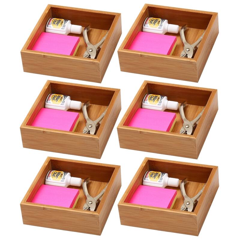YBM Home Bamboo Kitchen Drawer Organizer Storage Box (Set of 6),