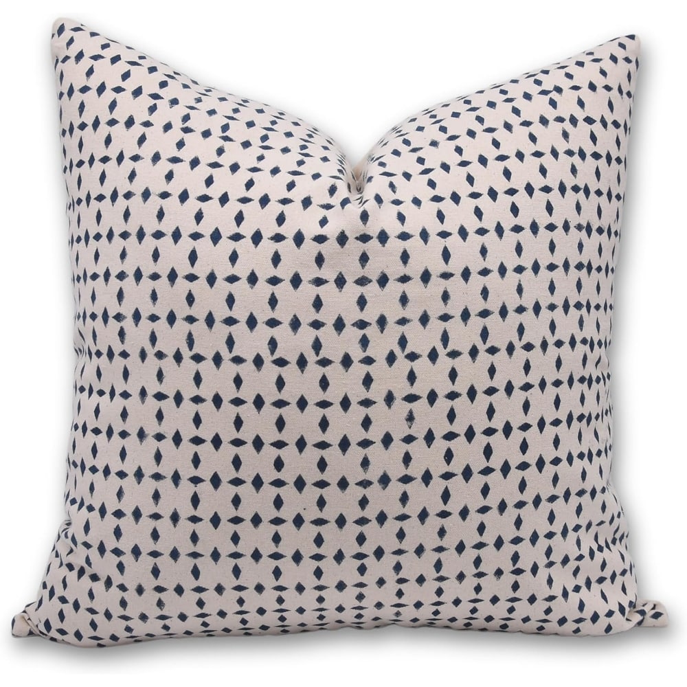 Fabdivine Handmade Block Print Linen Pillow Cover Sofa Bed Home Accent, Diamond