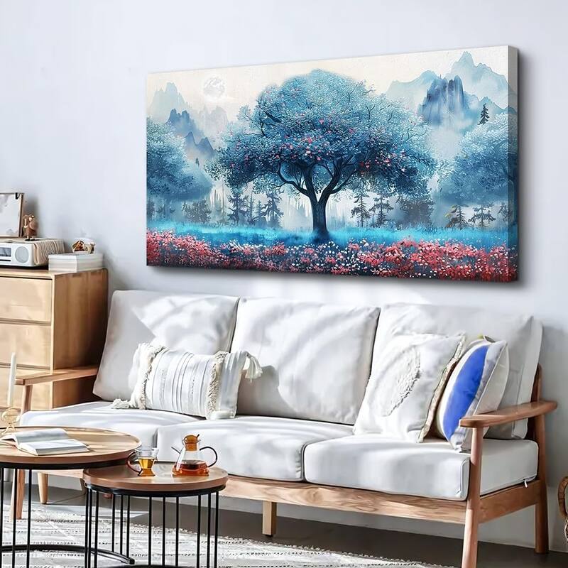 Wall Art Decor - Blue Tree Landscape