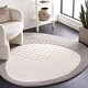 preview thumbnail 2 of 7, SAFAVIEH Handmade Novelty Urta Wool Rug 4' Round Scallop - Grey/Ivory - Round