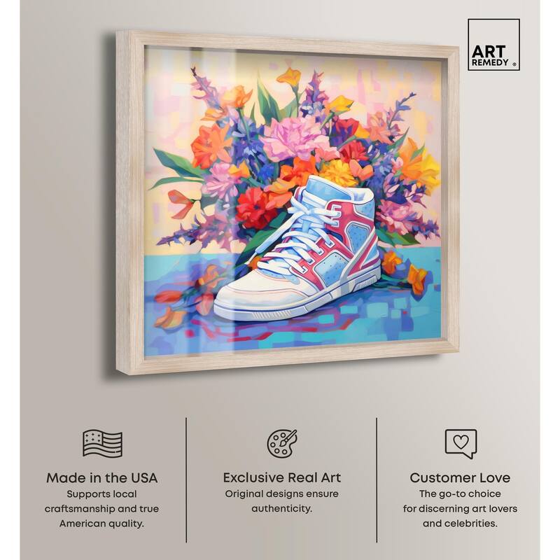 Colorful Sneaker Bouquet II Shadowbox by Art Remedy