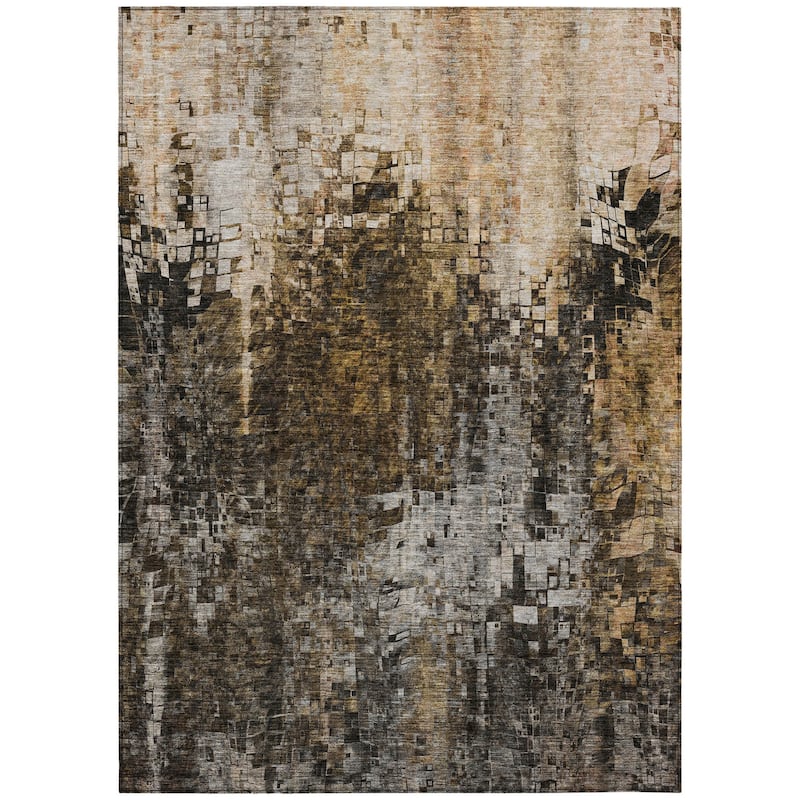 HomeRoots Abstract Transitional Rectangle Outdoor Rug