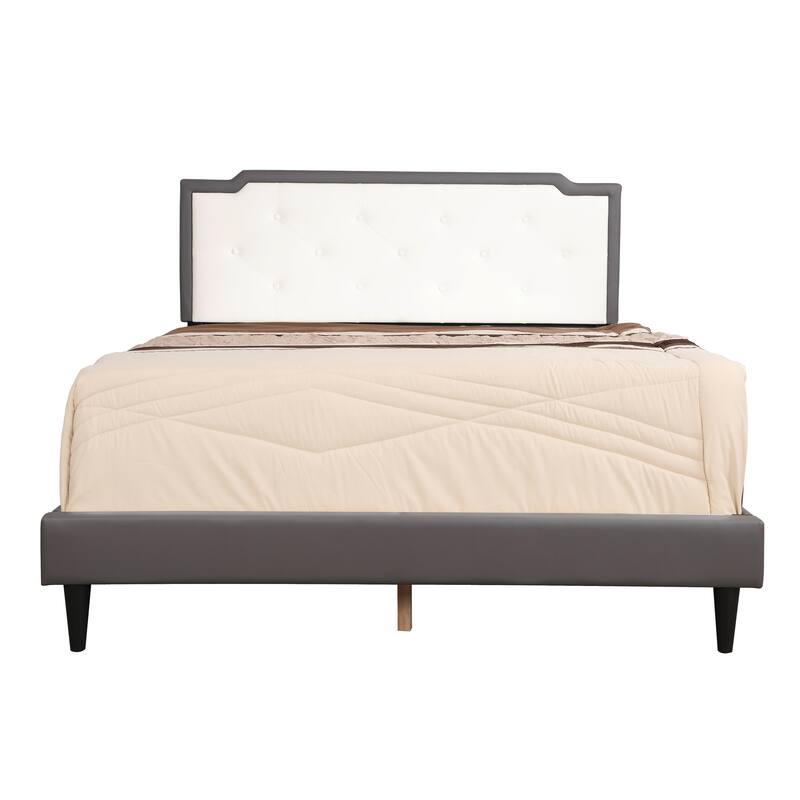 Modern Light Grey Tufted Full Bed with Adjustable Height - Easy Assembly & Spacious Design