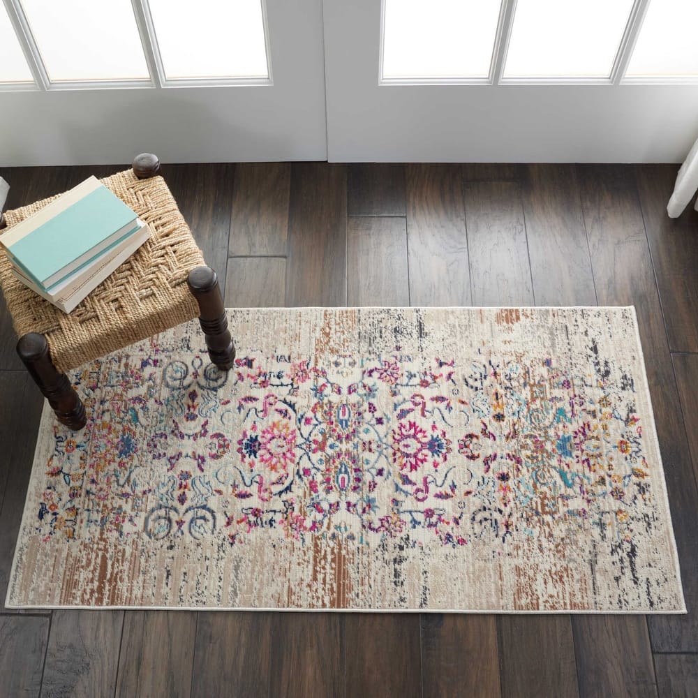 Nourison Vintage Kashan Distressed Medallion Area Rug