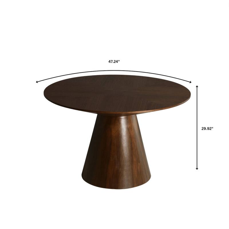 Round 47" Dining Table with Ash Wood Veneer Top Fynix Collection