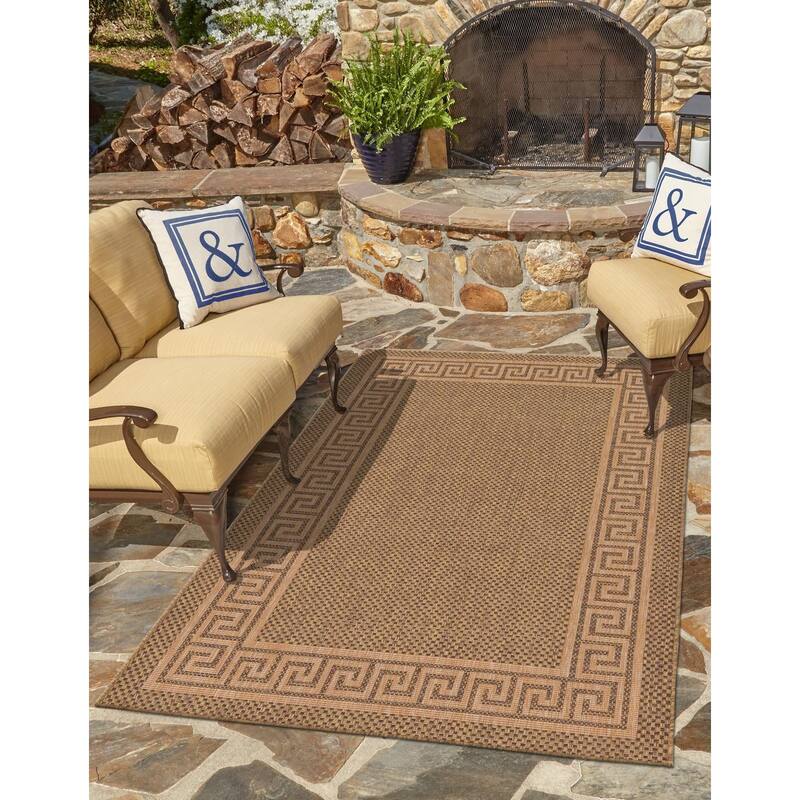 Outdoor Dimension Collection Area Rug - Brown - 8'x11'4"