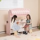 preview thumbnail 2 of 7, Double-Sided Kids Play Kitchen Set with Canopy and 2 Seats - 31" x 12" x 36" (L x W x H)