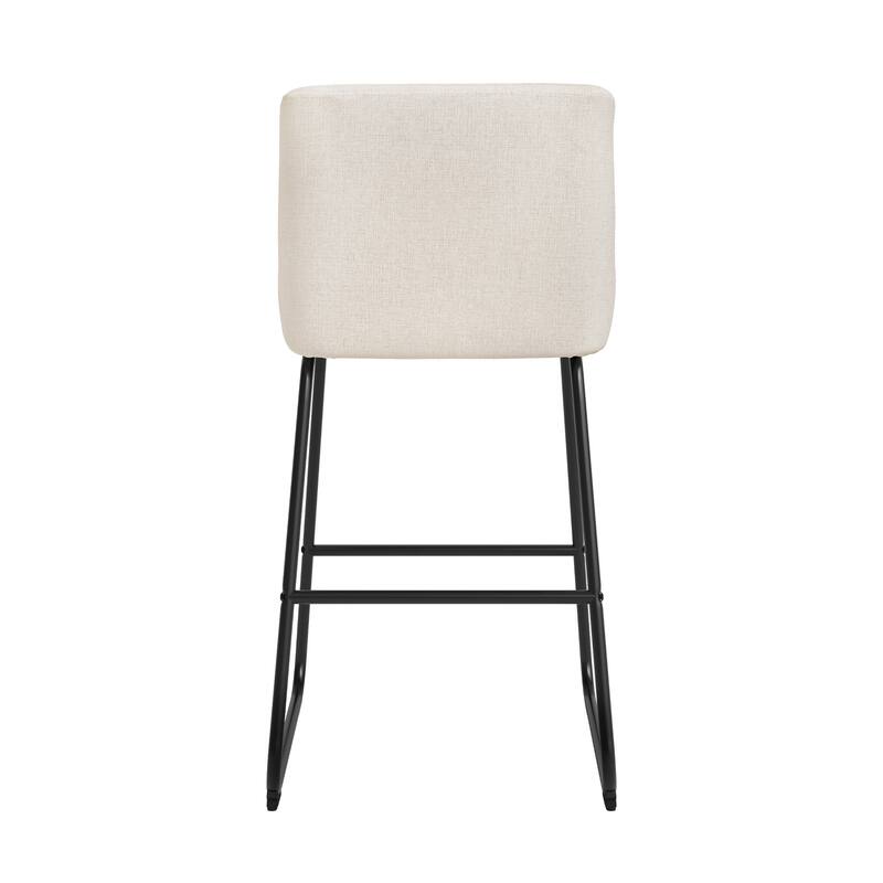 Counter Height Bar Stools with Metal Frame Upholstered Kitchen Island Stool in Faux Leather or Fabric