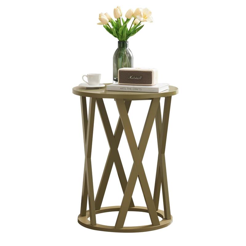 Vienna Collection Wood Side Table with X-Base or Half-Moon Design