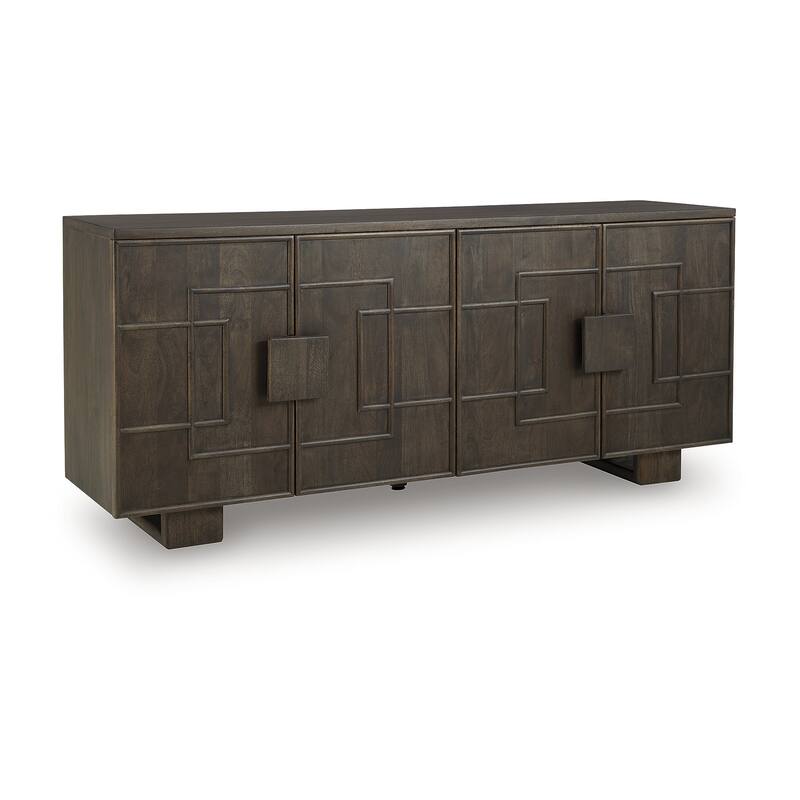 Signature Design by Ashley Cato Dark Brown Accent Cabinet - 67.88" W x 16.25" D x 30.25" H
