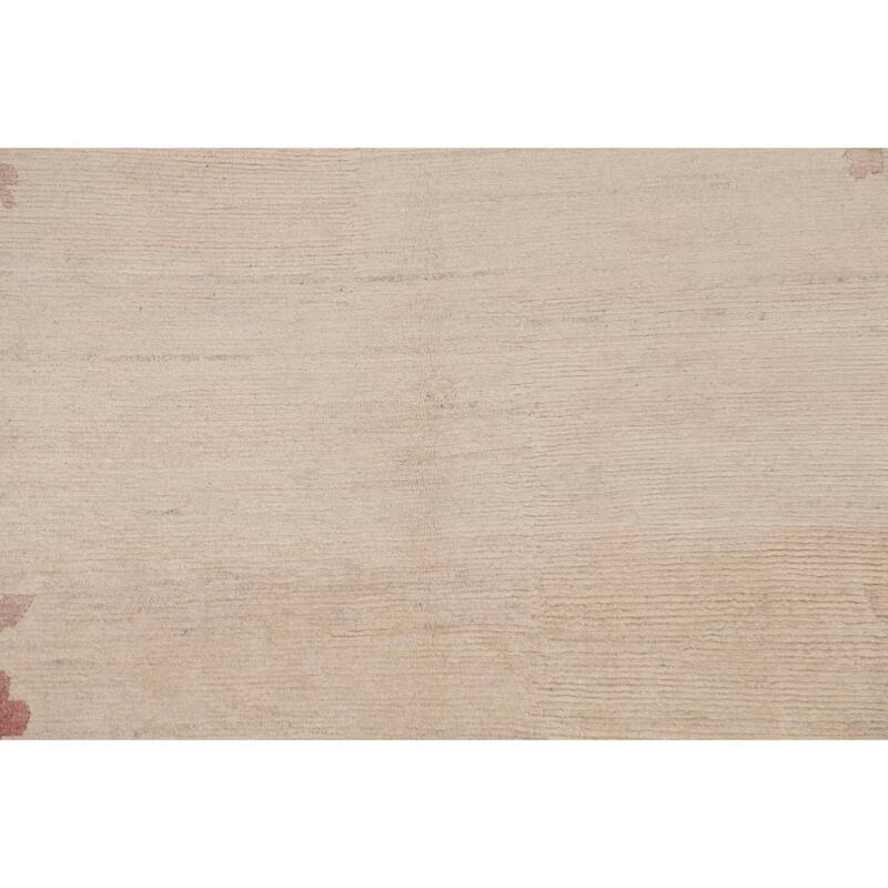 Vegetable Dye Nature Print Nepalese Wool Area Rug Hand-knotted Carpet - 5'6" x 7'7"