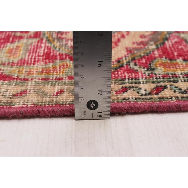 ECARPETGALLERY Hand-knotted Antalya Vintage Dark Pink Wool Rug - 9'0 x 11'6