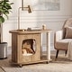 preview thumbnail 9 of 13, Modern Cat End Table with Scratching Posts, Hidden Cat House Furniture with Wheels for Indoor Cats