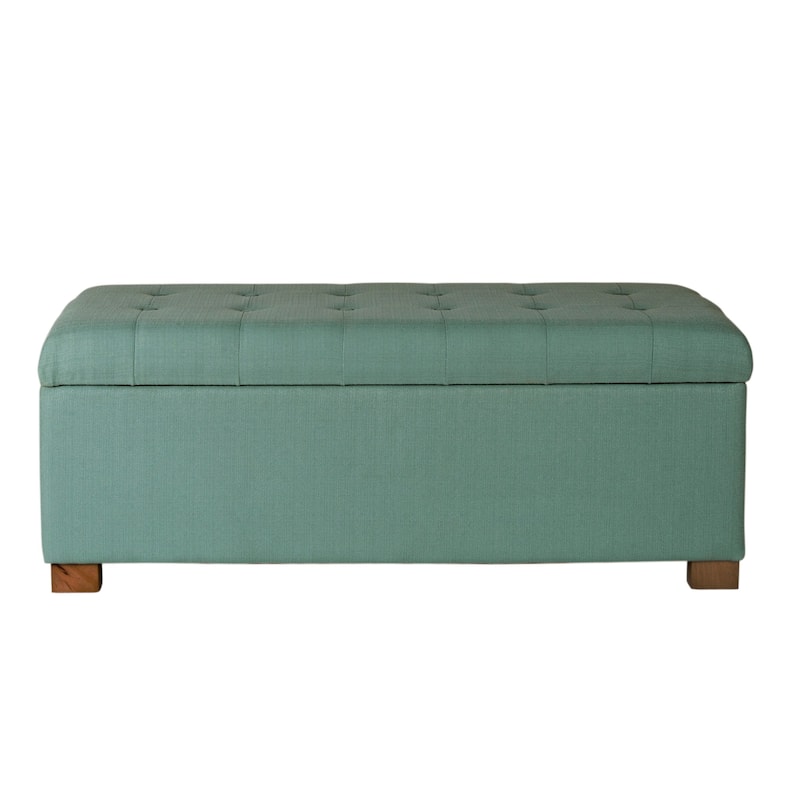 Porch & Den Lacey Tufted Storage Bench - Teal